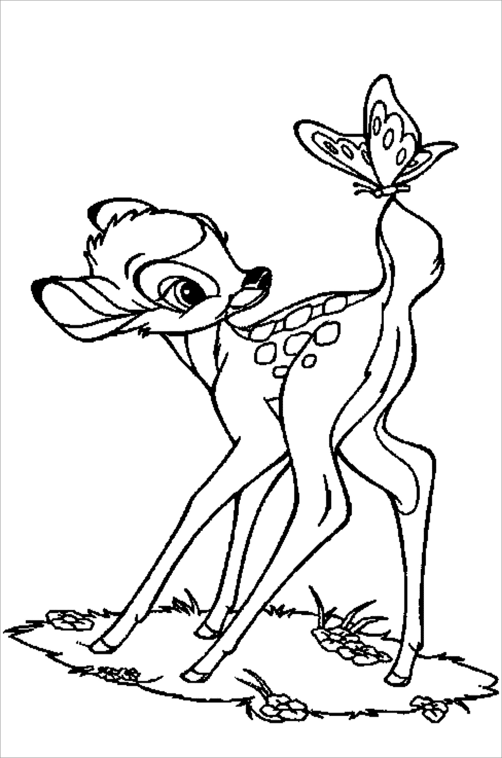 Baby Deer Coloring Page for Kids