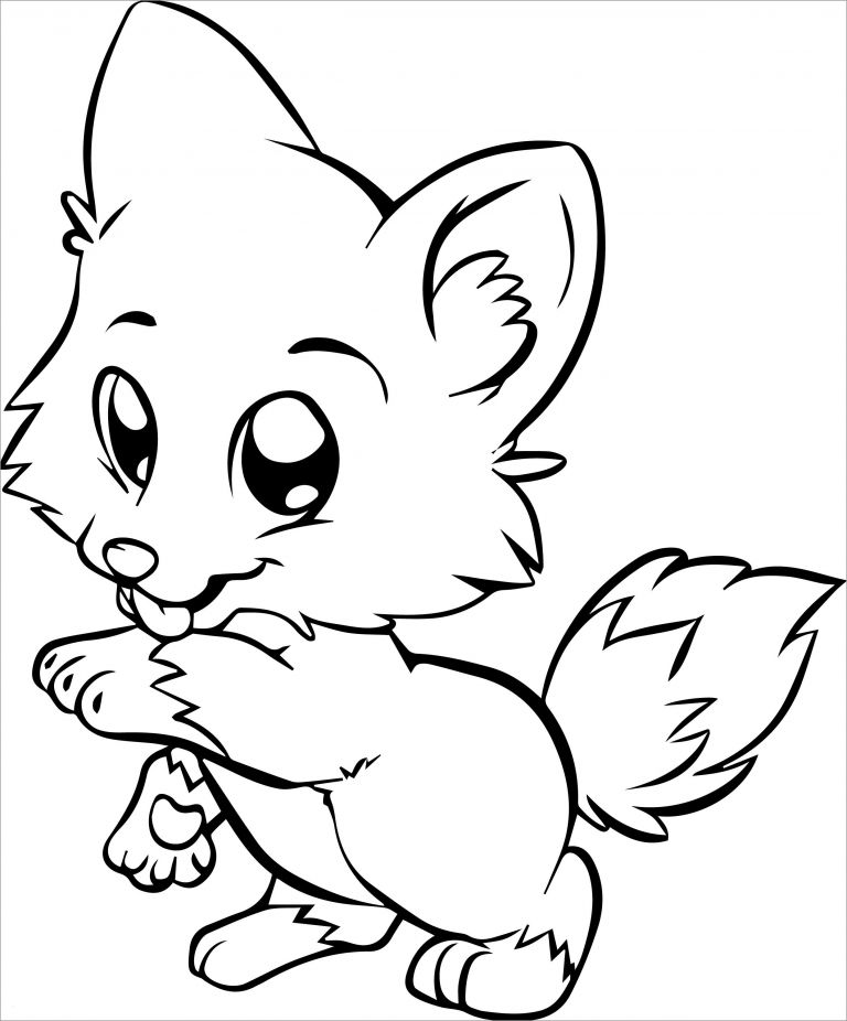 Baby Fox Coloring Page - ColoringBay