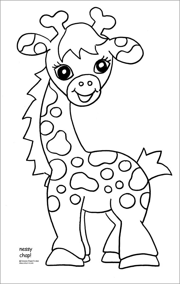 Baby Giraffe Coloring Page   ColoringBay