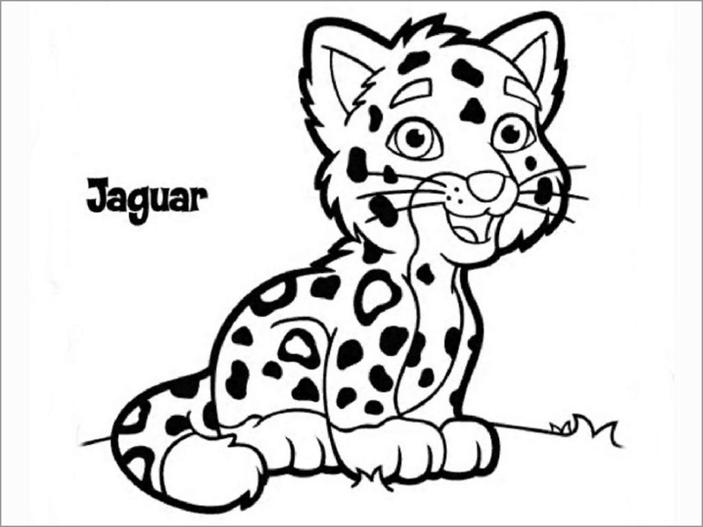 Baby Jaguar Coloring Page