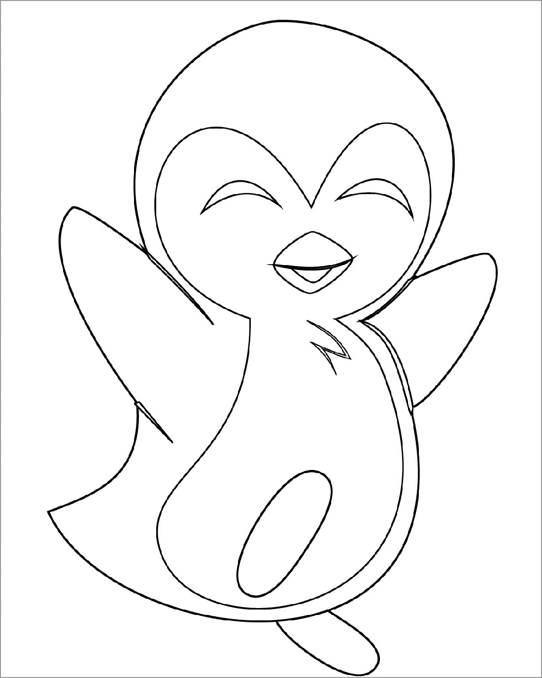 Baby Penguin Coloring Page   ColoringBay