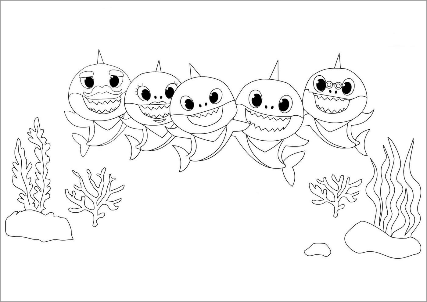 Baby Shark Coloring Page for Kids   ColoringBay