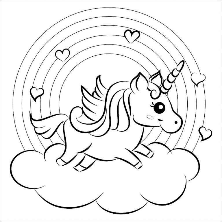Cool Unicorn Coloring Page - ColoringBay