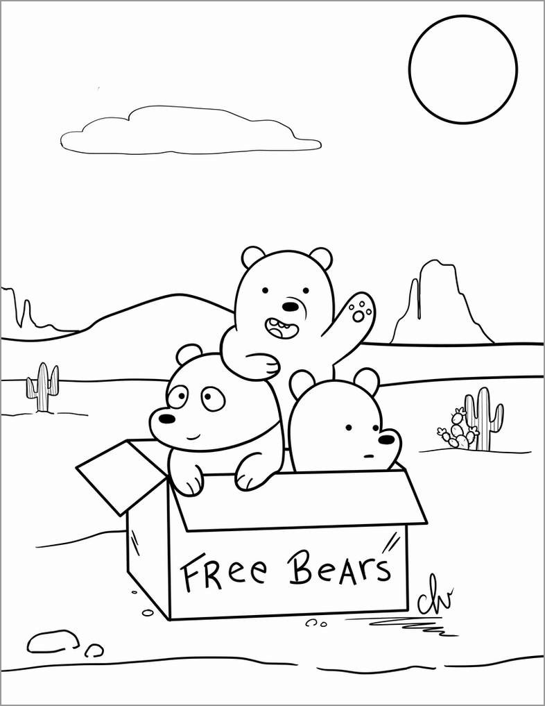 Baby We Bare Bears Coloring Pages