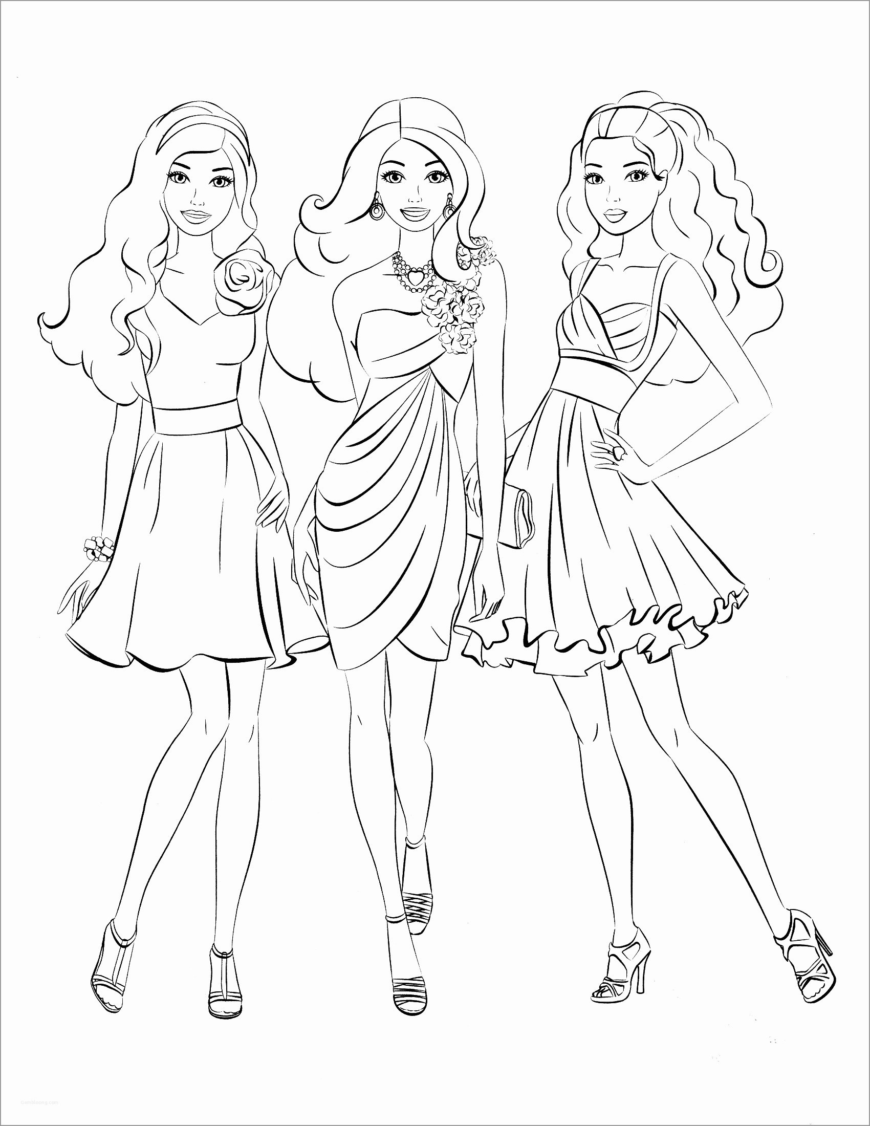 Barbie and Friends Coloring Page   ColoringBay