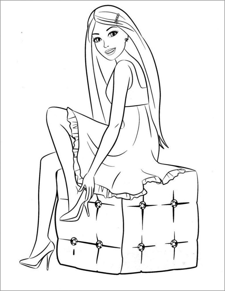 Barbie Car Coloring Page - ColoringBay