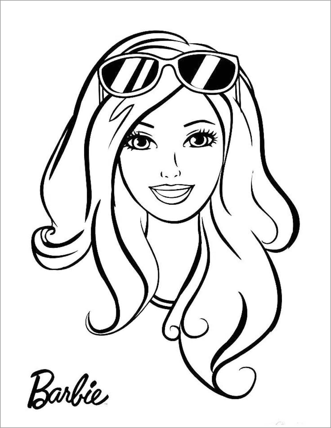 Barbie Face Coloring Page