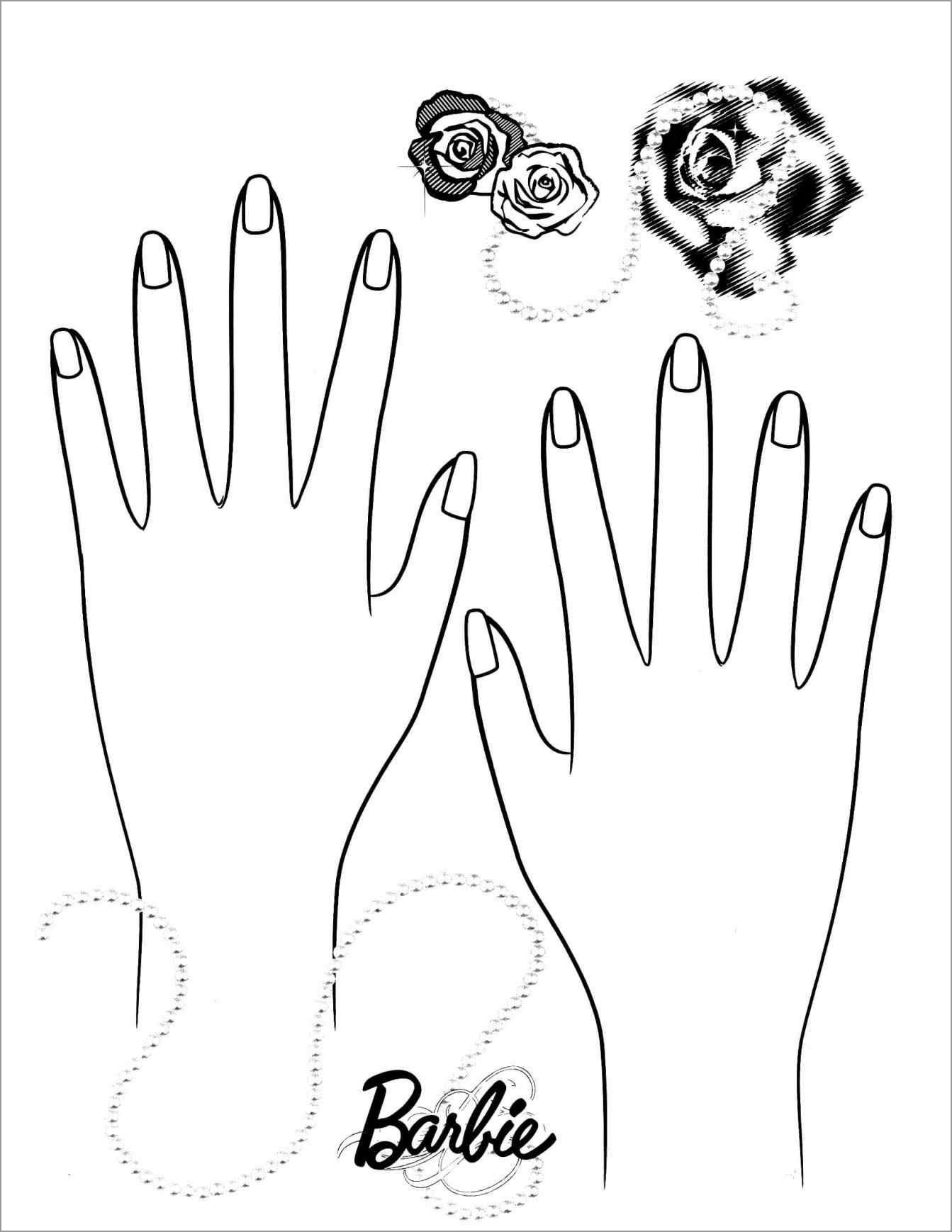 Barbie Nail Coloring Page