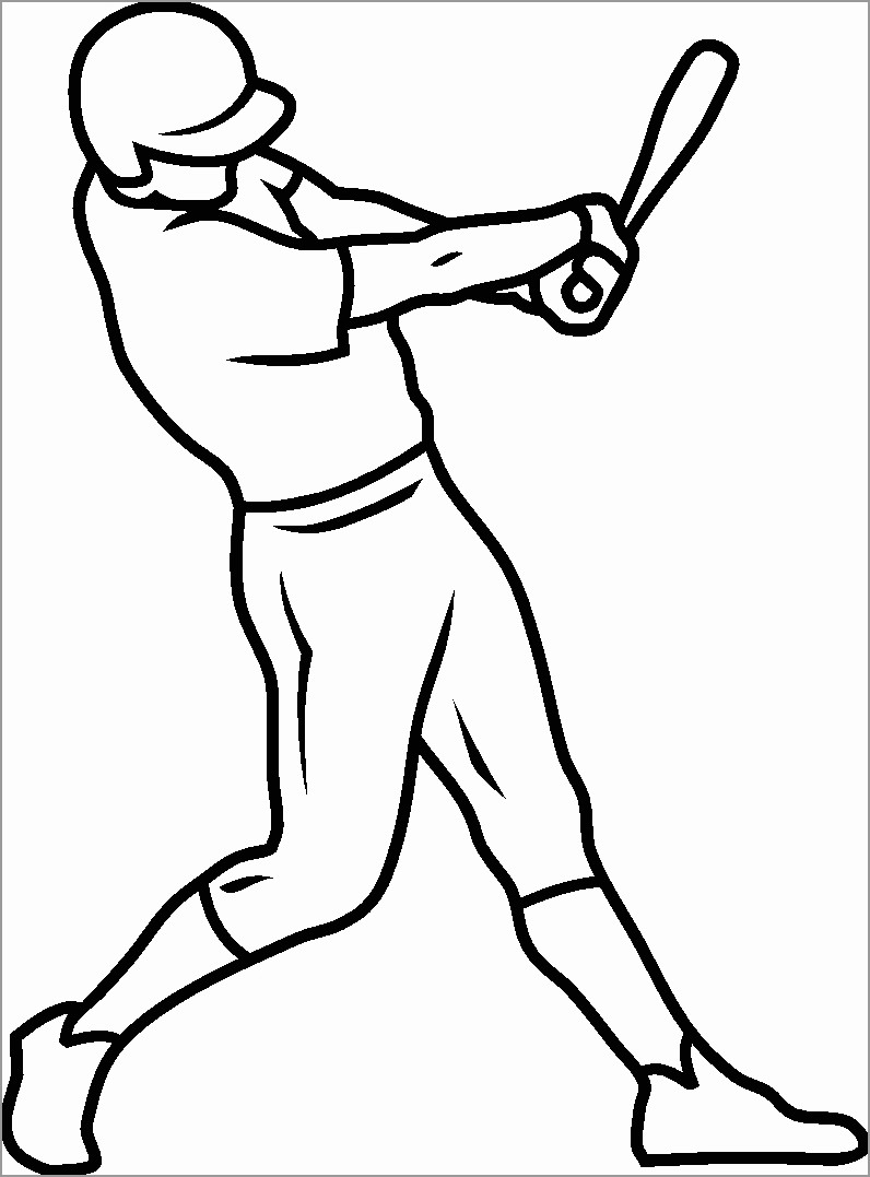 Baseball Coloring Pages for Preschoolers