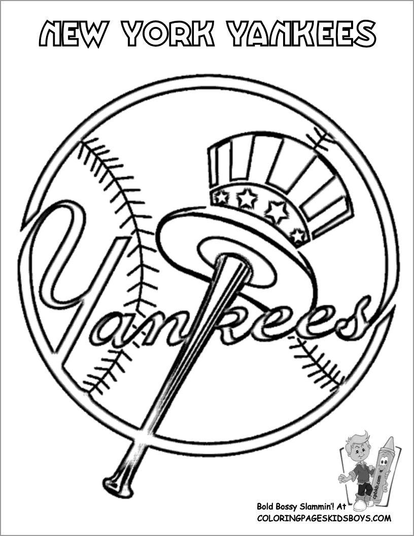 Baseball Coloring Pages Yankees