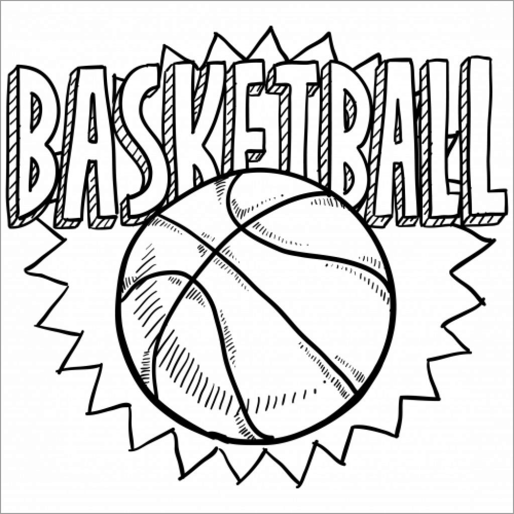 Basketball Coloring Page for Kindergarten