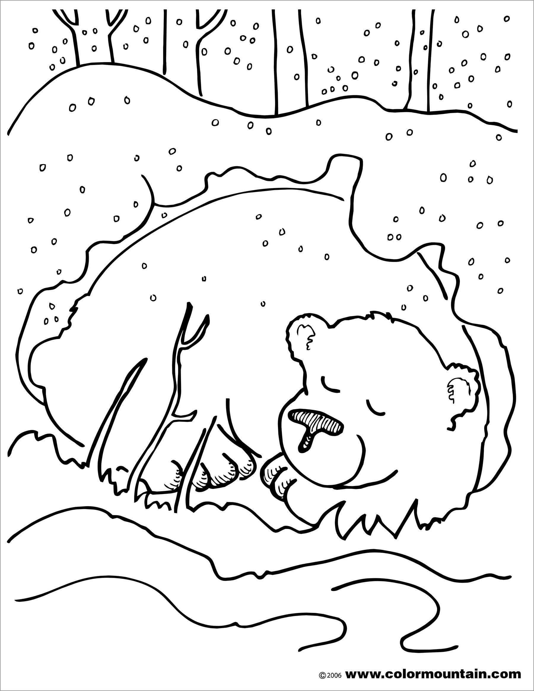 Bear Cave Coloring Page