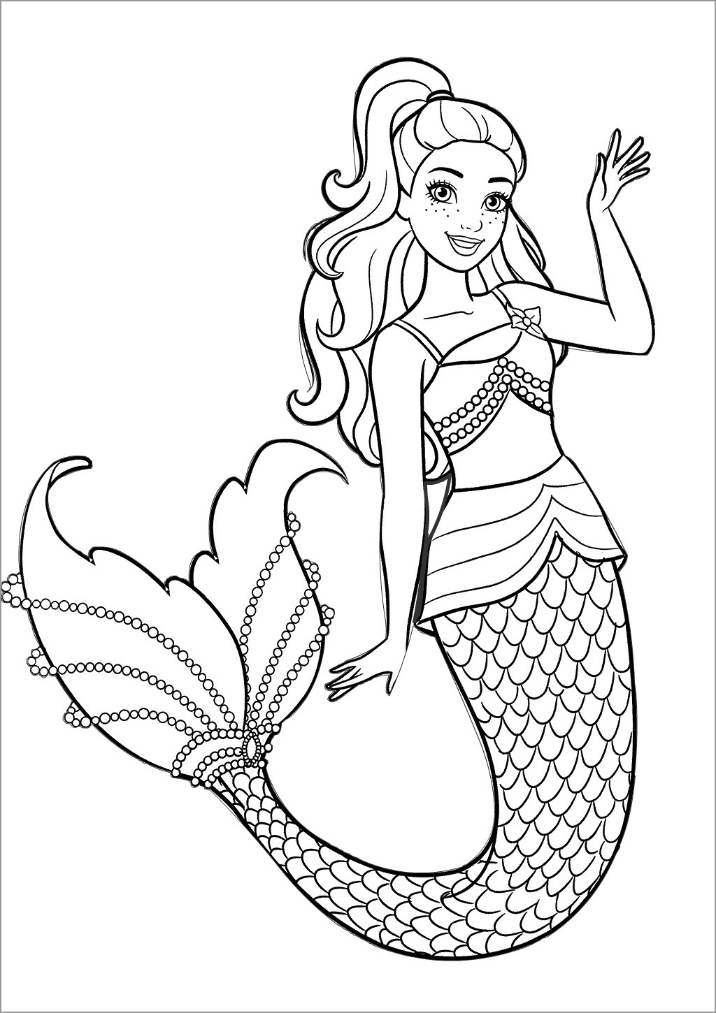 Beautiful Mermaid Barbie Coloring Pages for Girls   ColoringBay