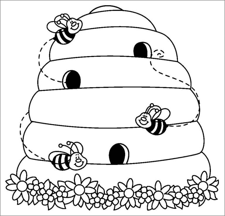 Beehive Coloring Page ColoringBay