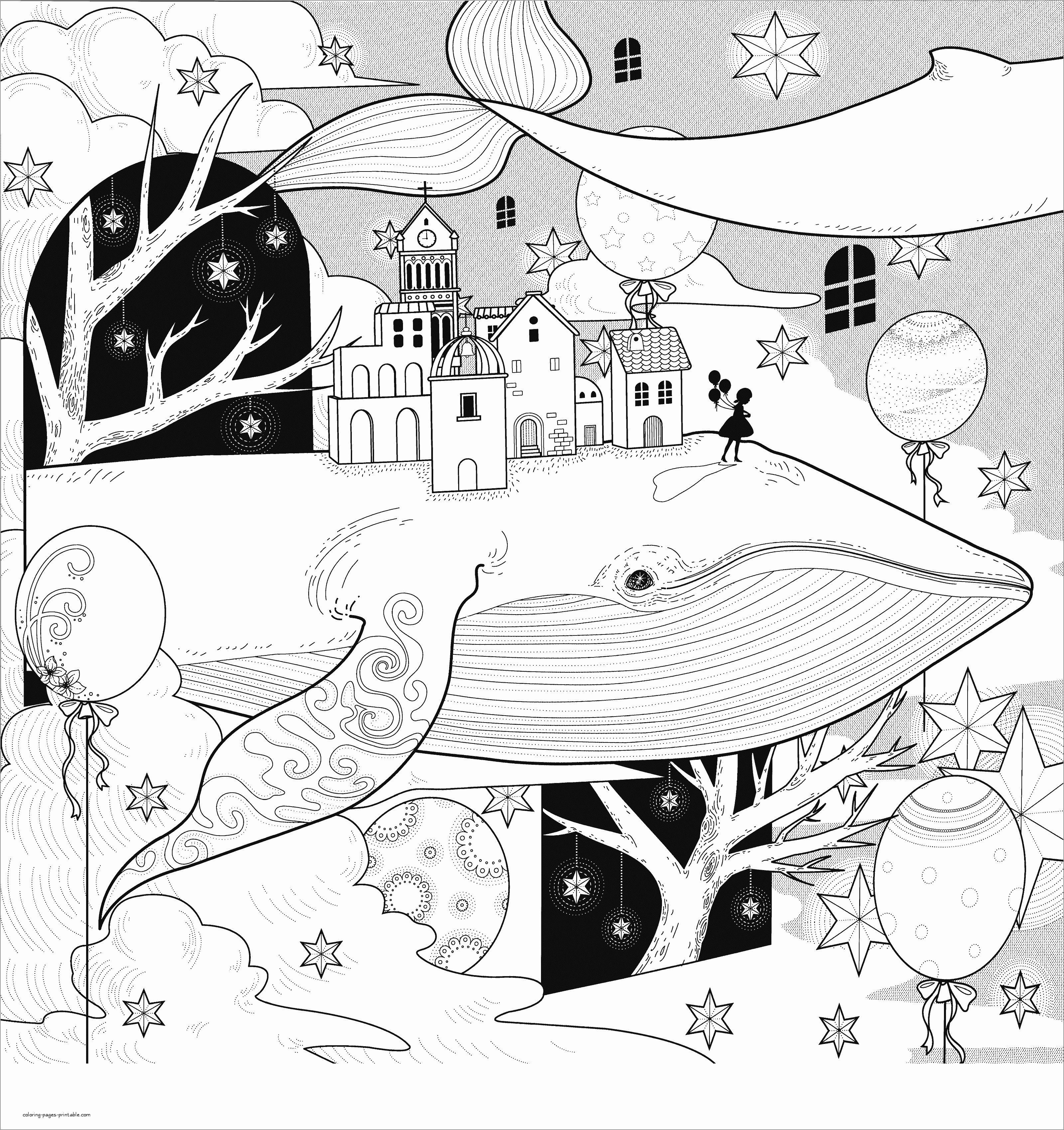 Big Whale Coloring Page