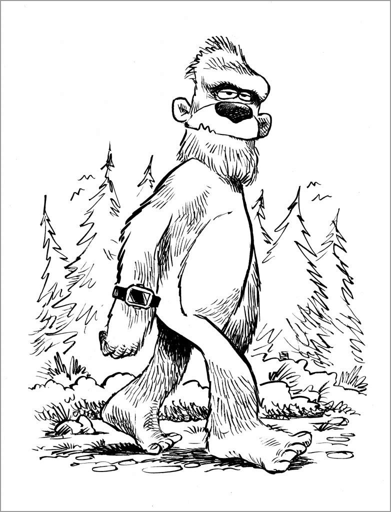 Bigfoot Coloring Page for Kids