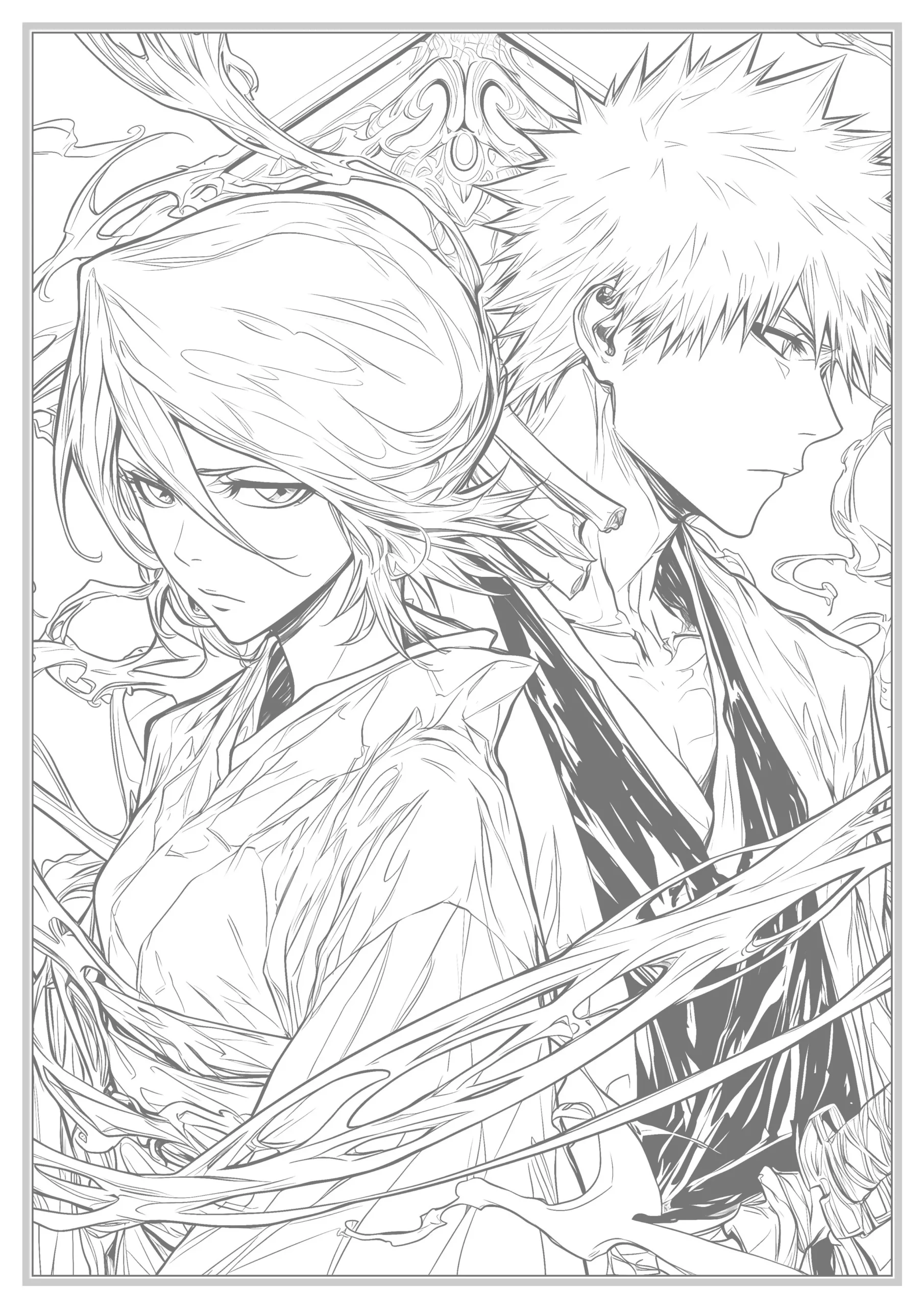bleach anime coloring page