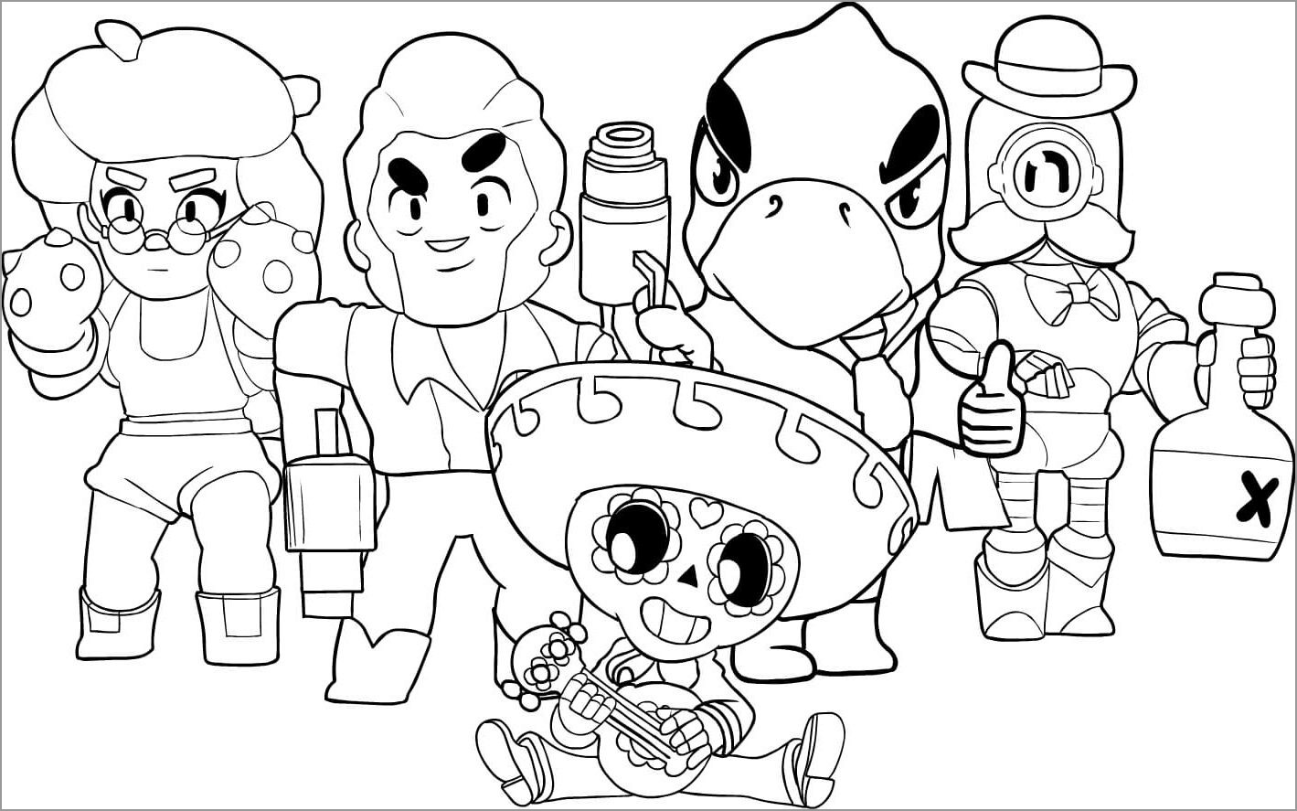 Brawl Stars Coloring Pages All Brawlers Coloringbay - brawl stars colouring