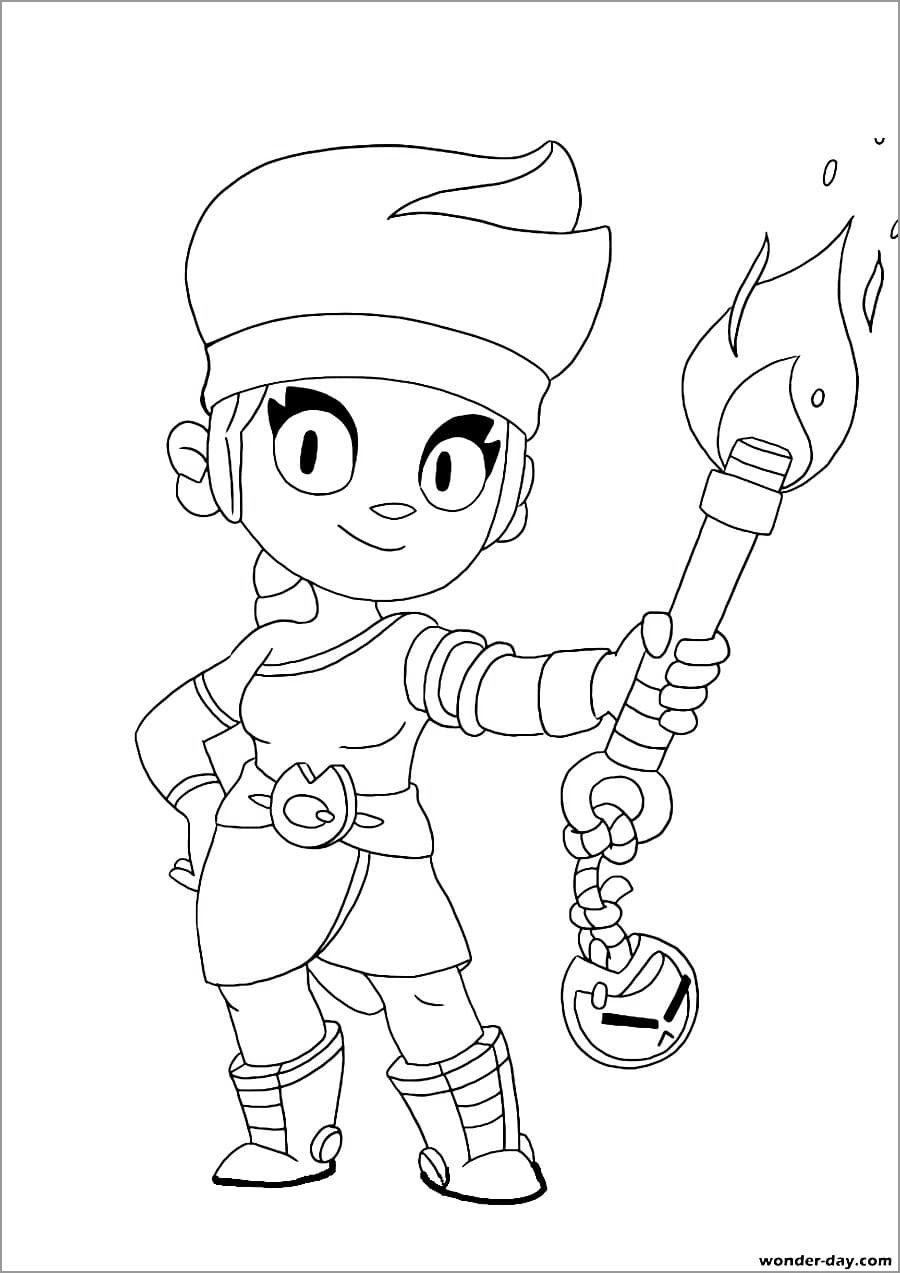 Brawl Stars Coloring Pages Amber Coloringbay - brawl stars coloring paper