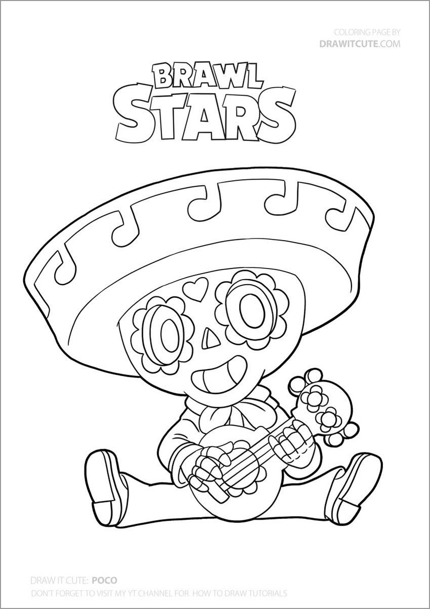 Brawl Stars Coloring Pages Poco