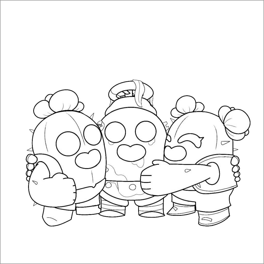 Brawl Stars Coloring Pages Robo Spike