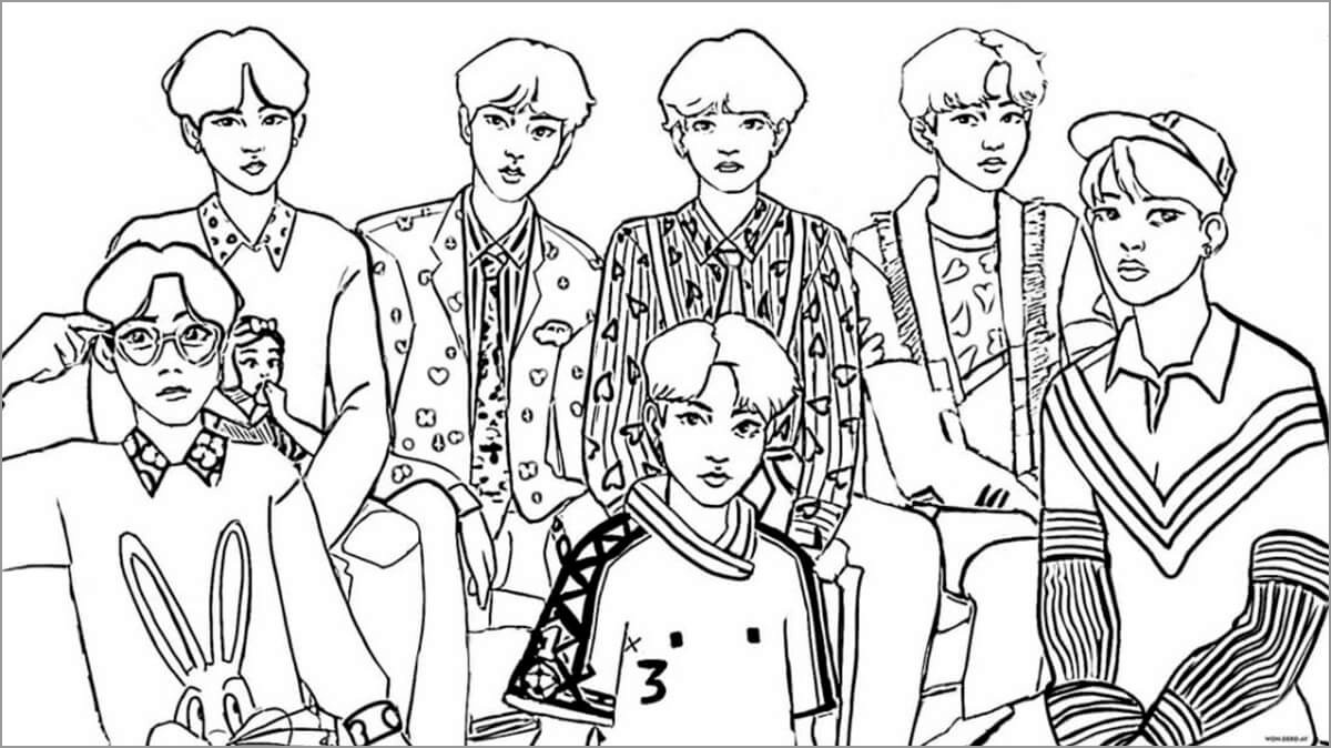 Download BTS Coloring Pages - ColoringBay