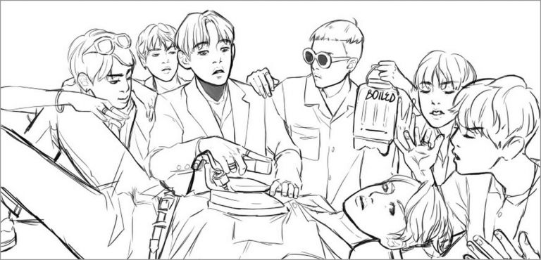 Download Bts Bt21 Fanart Coloring Page for Kids - ColoringBay