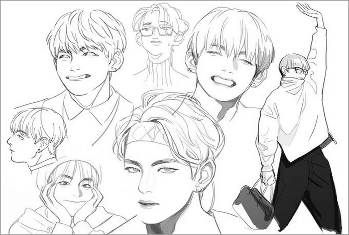 Coloring Pages Of Bts / Anime Coloring Pages Bts Para Colorear Kawaii