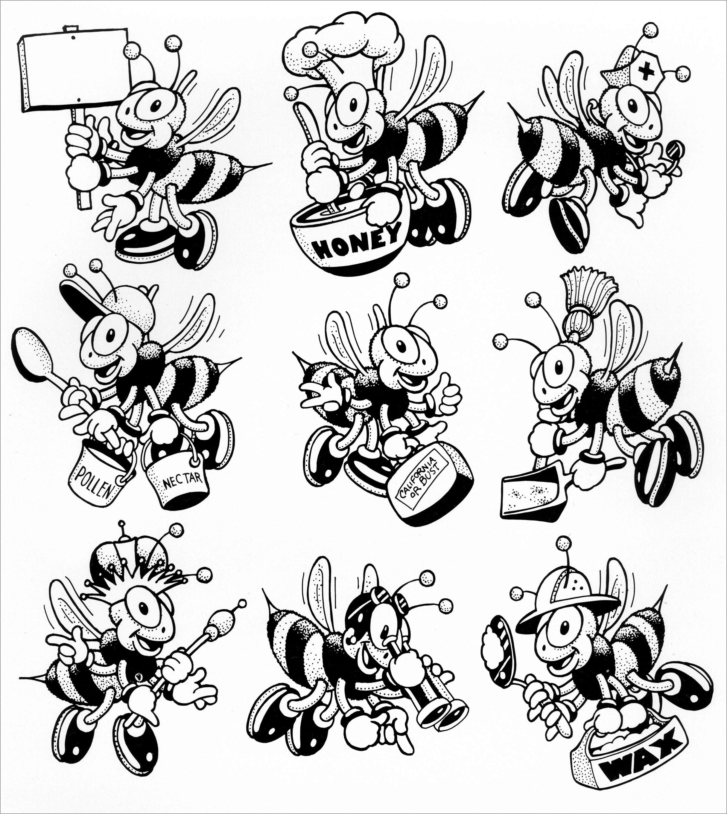 Busy Bee Coloring Page   ColoringBay