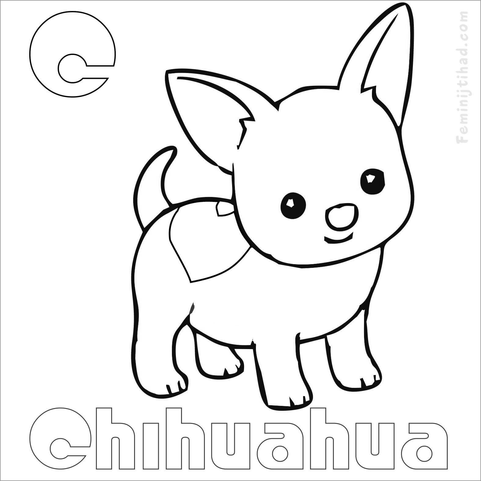 C for Chihuahua Coloring Page