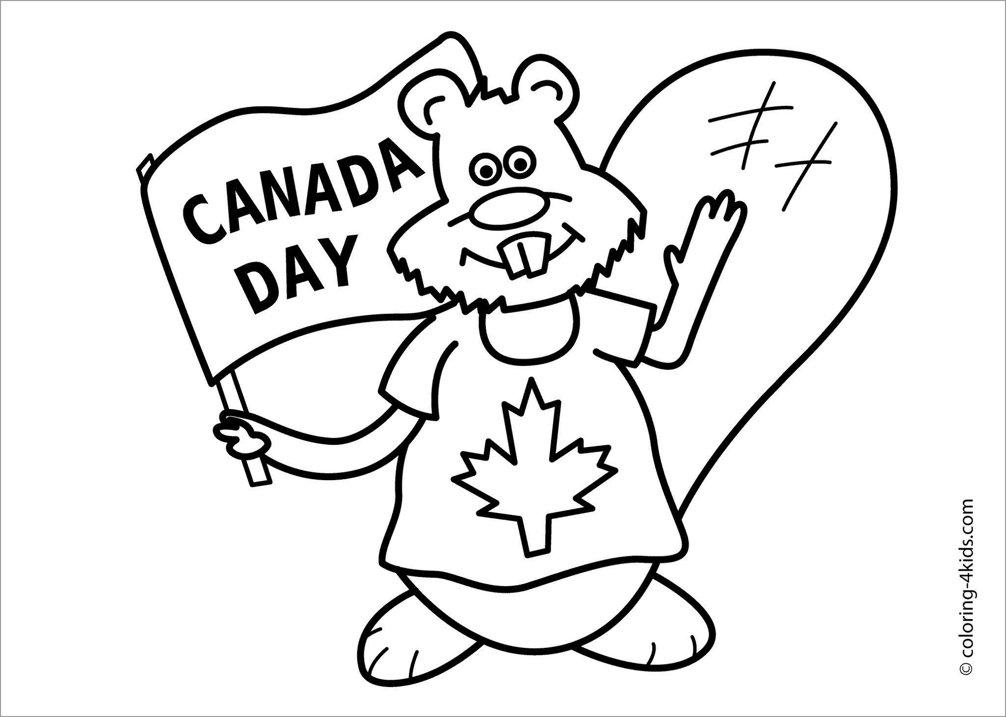 Canadian Beaver Coloring Page
