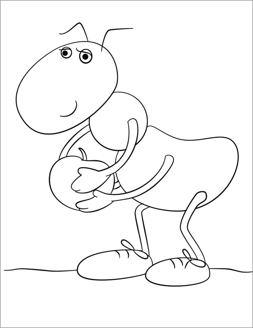 Cartoon Ant Coloring Page