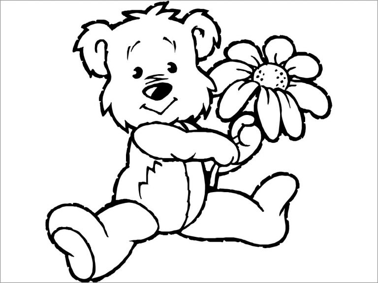 Bear Cave Coloring Page ColoringBay   Cartoon Bear Coloring Page 768x576 