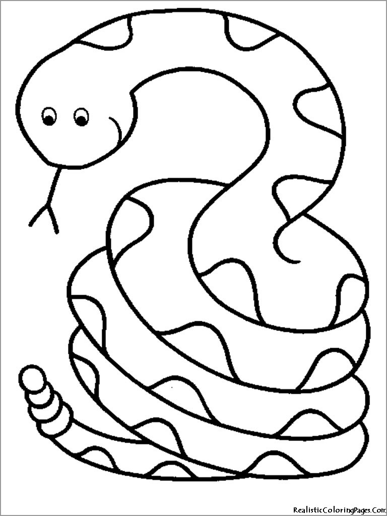 Cartoon Boa Constrictor Coloring Page