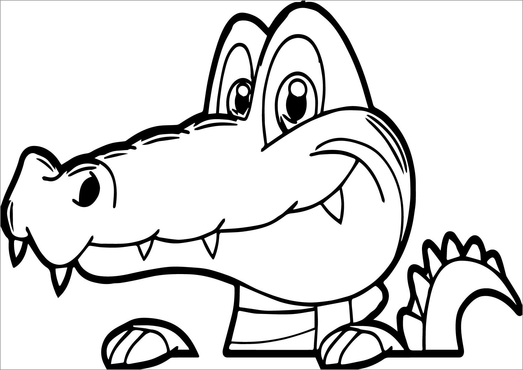 Cartoon Crocodile Face Coloring Page