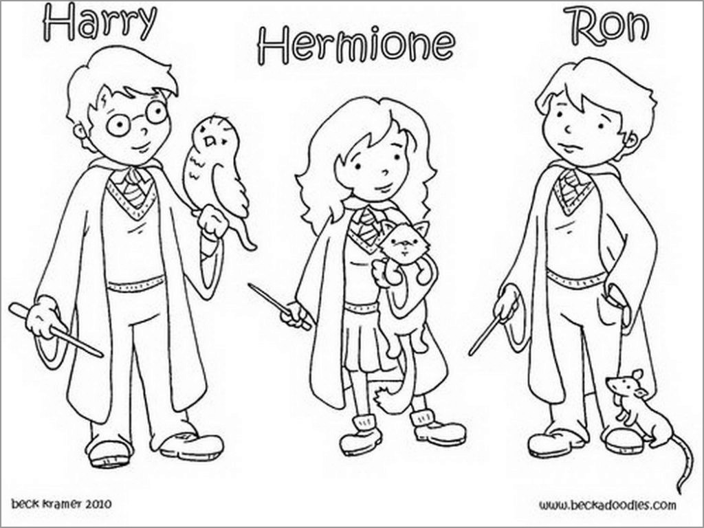 Cartoon Harry Potter Coloring Pages   ColoringBay