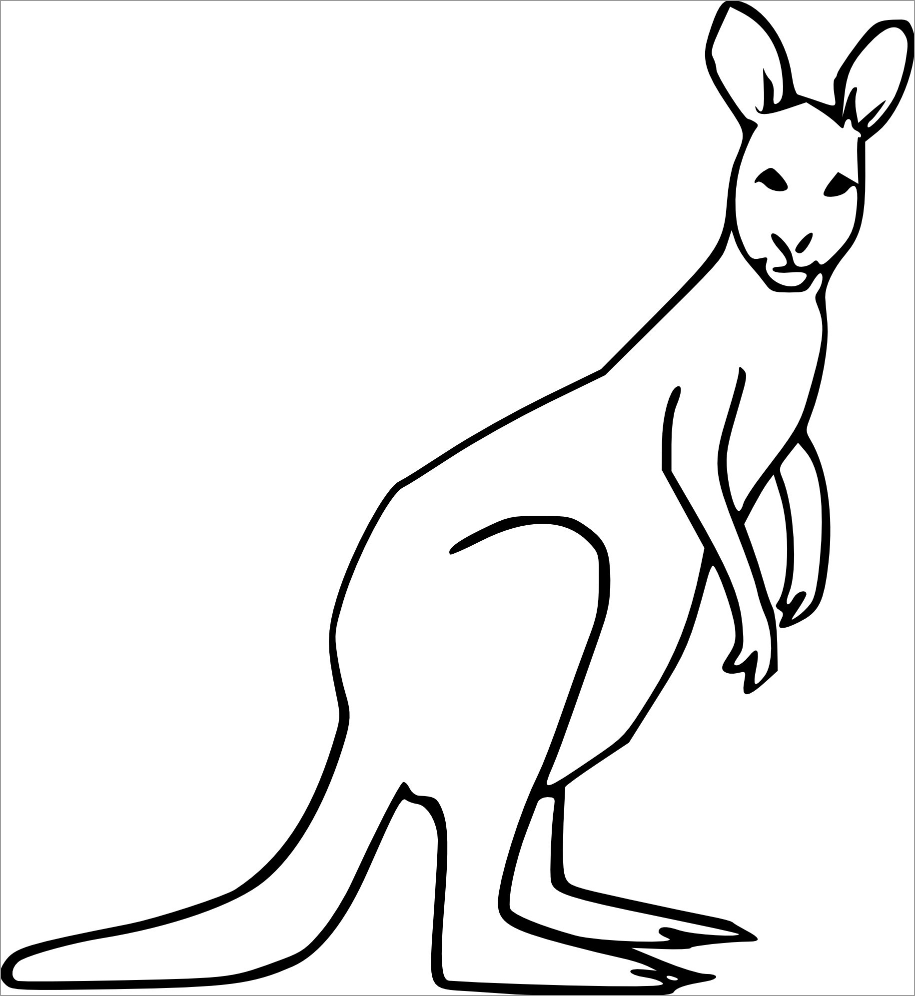 Cartoon Kangaroo Coloring Pages