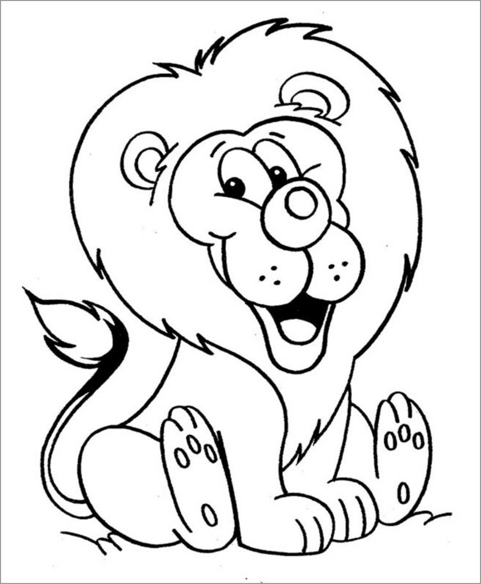 Cartoon Lion Coloring Pages   ColoringBay
