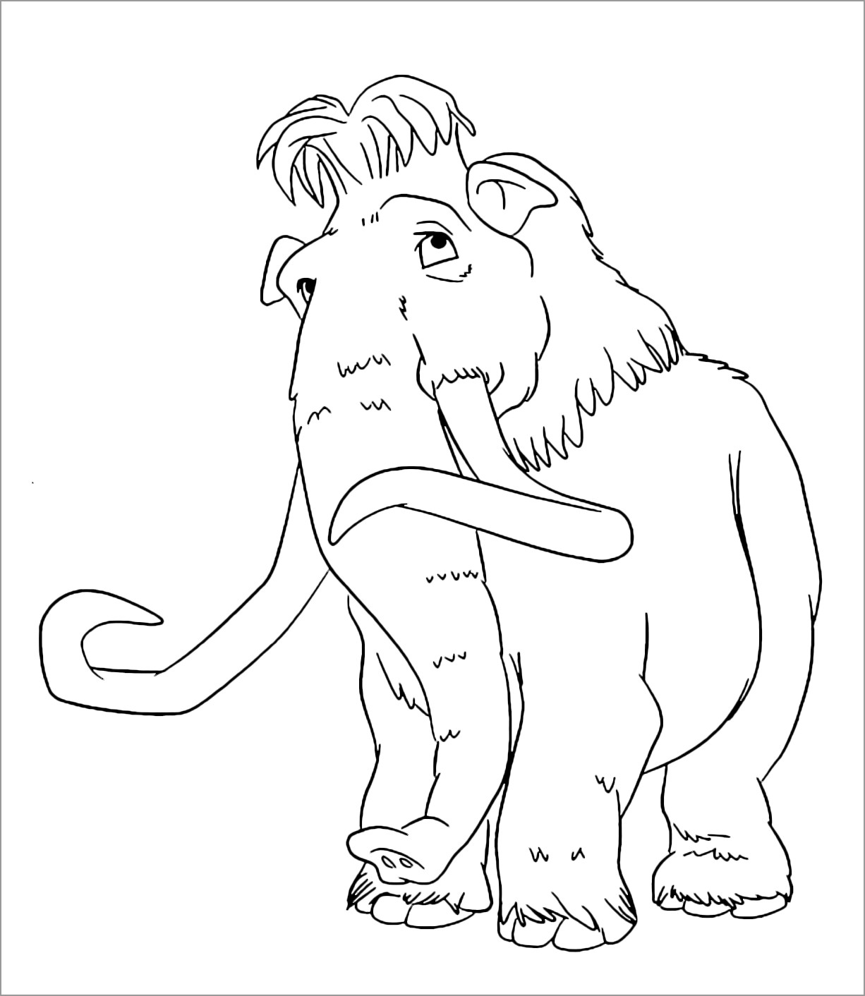 Cartoon Mammoth Coloring Page