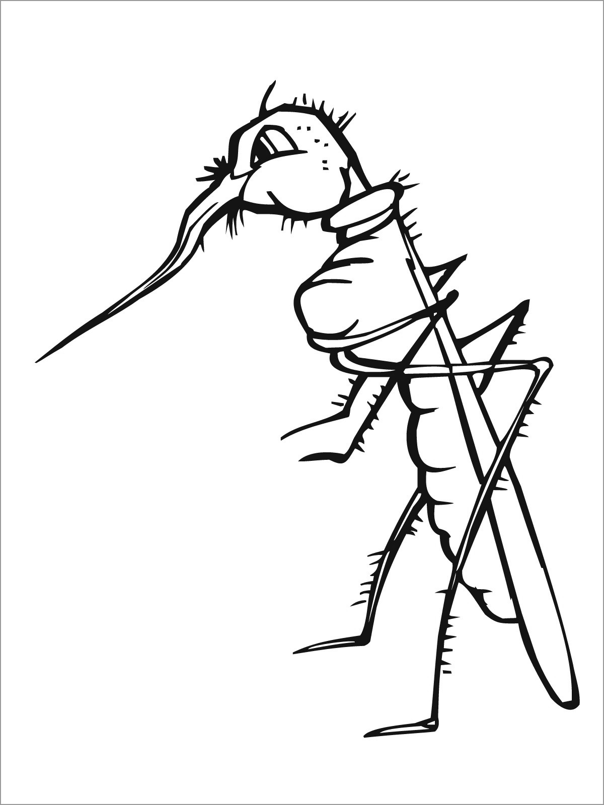 Cartoon Mosquito Coloring Pages for Kids