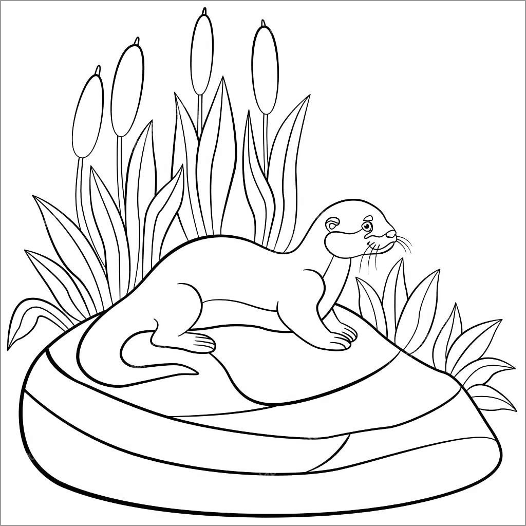 Cartoon Otter Coloring Pages
