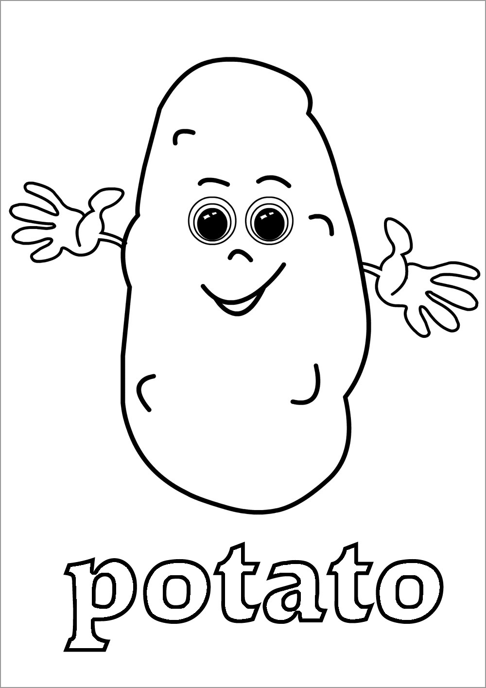 Cartoon Potatoes Coloring Page for Kids
