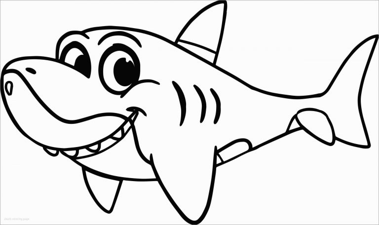 cartoon shark coloring page for kids  coloringbay