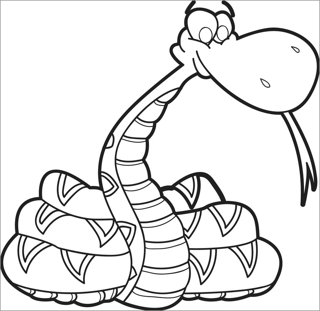 Cartoon Snake Coloring Page for Kids