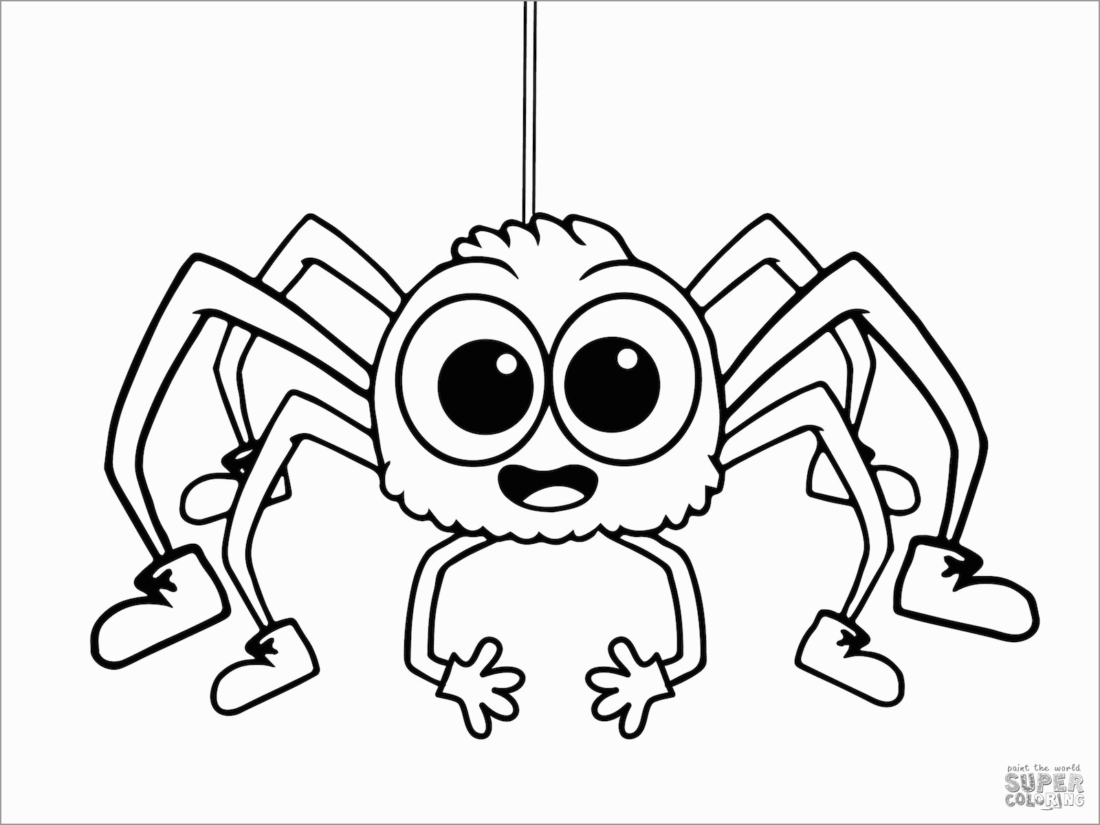 Cartoon Tarantula Coloring Page