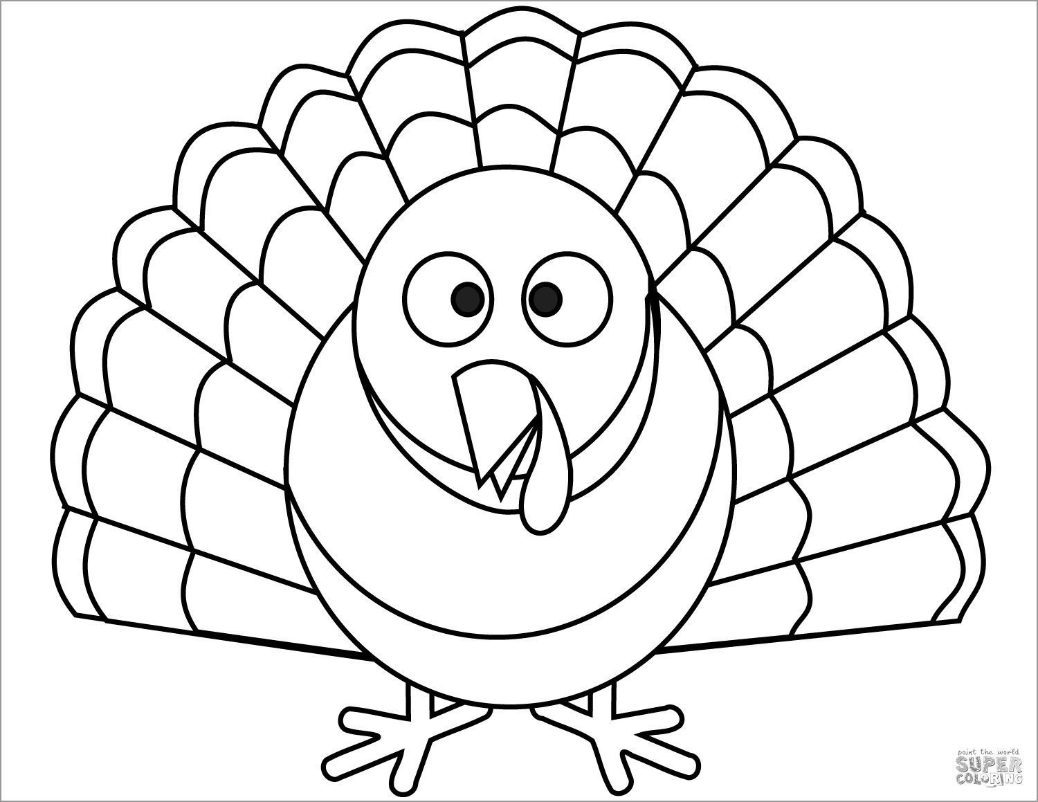 Cartoon Turkey Coloring Page