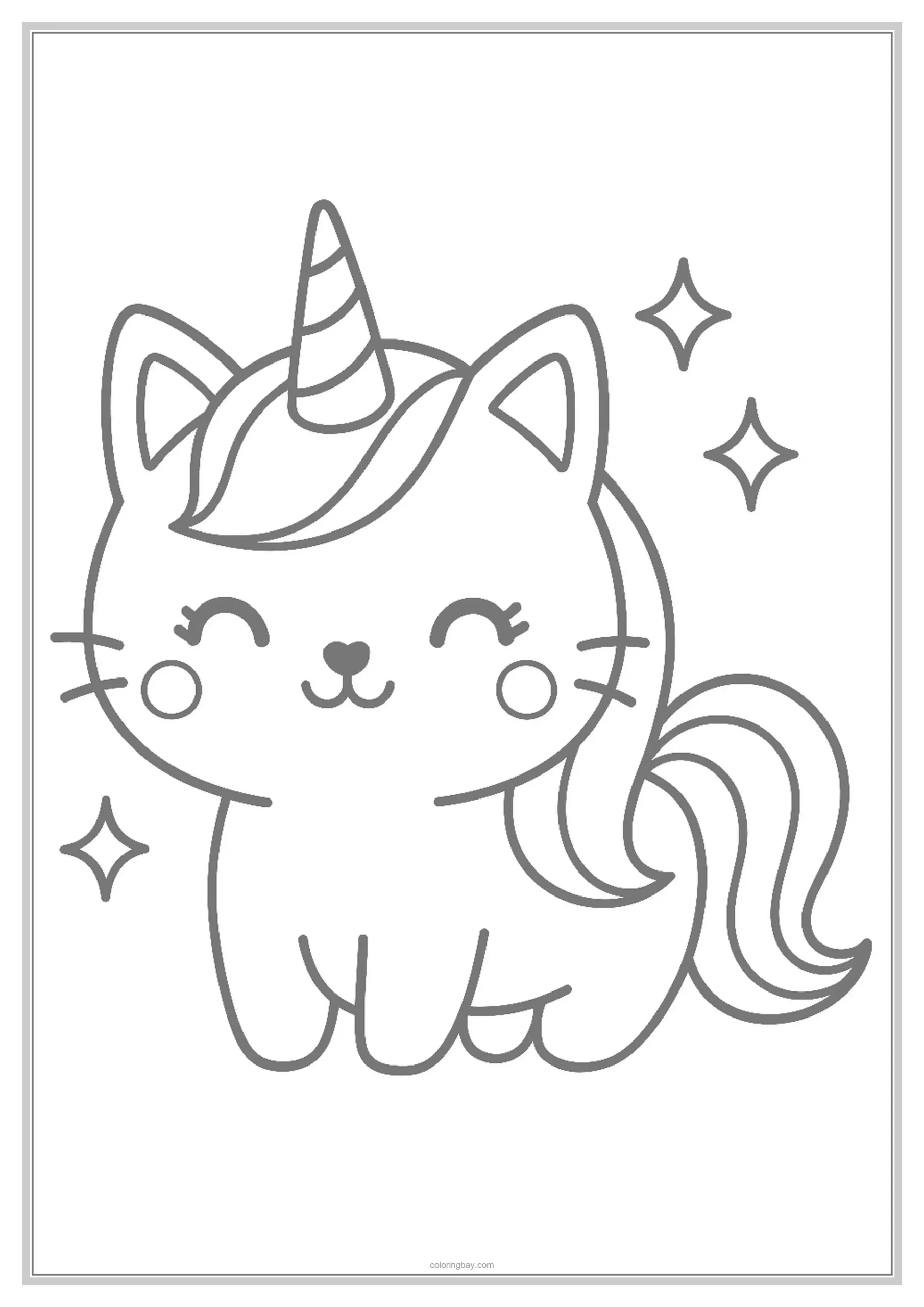 cat unicorn coloring page for kids cat unicorn coloring page for kids