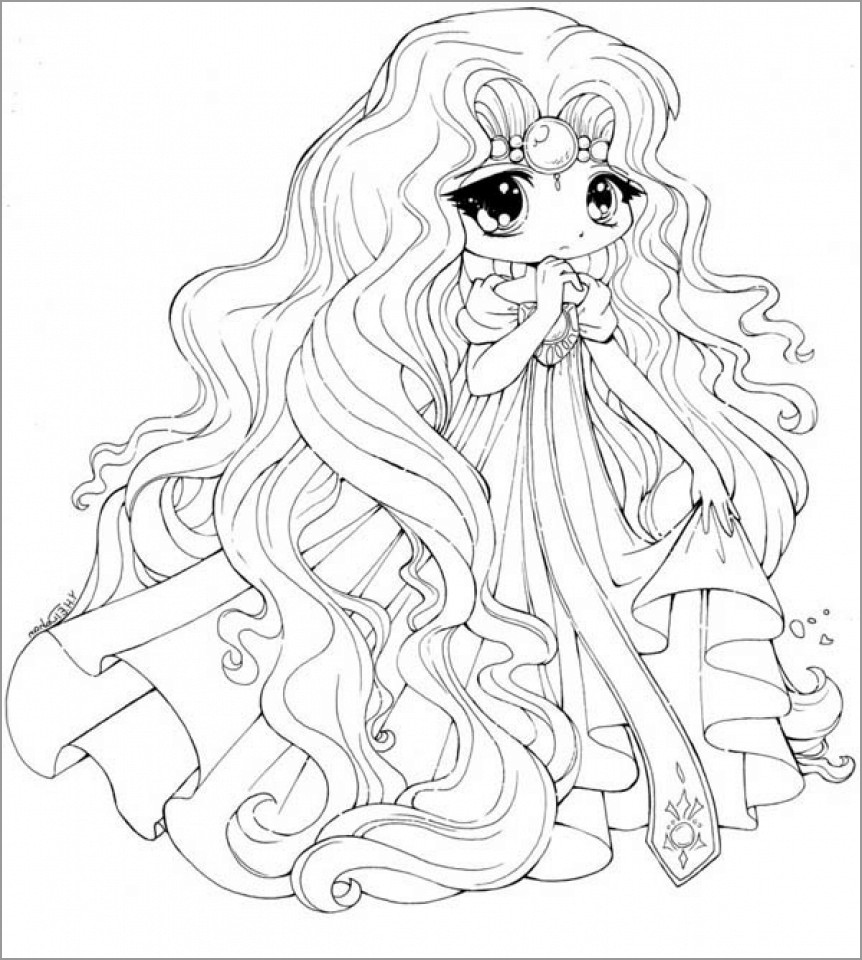 Chibi Coloring Page for Kids
