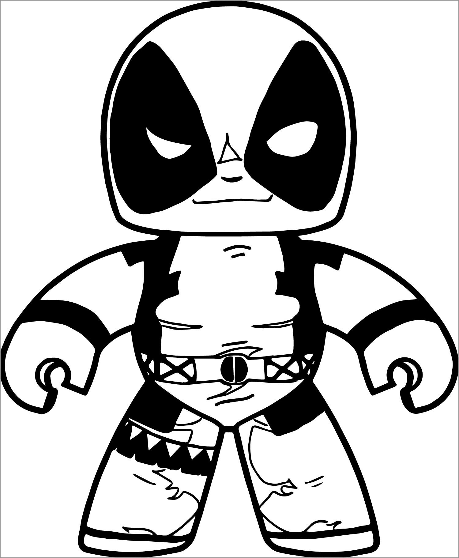 Chibi Deadpool Coloring Page
