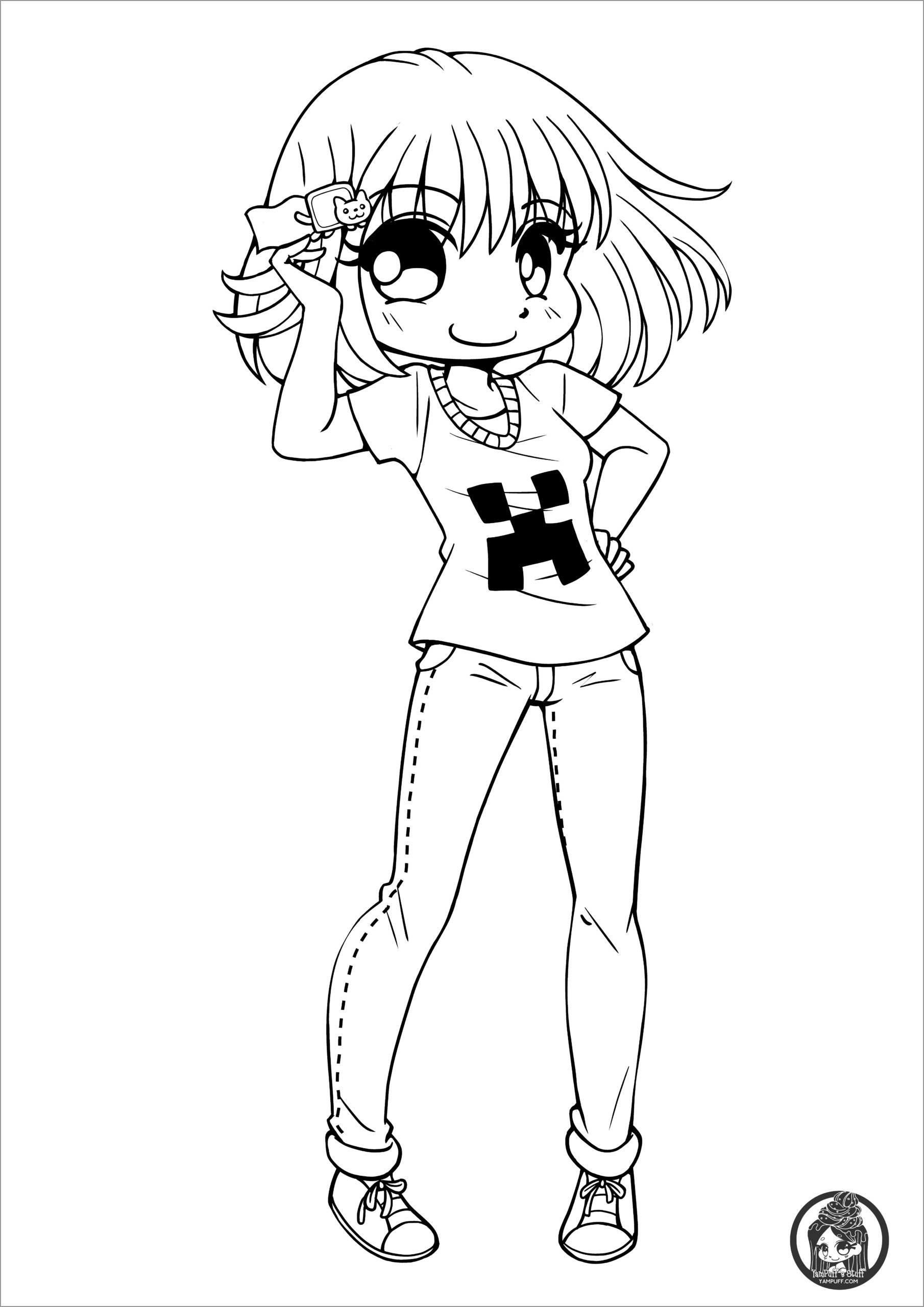 Chibi Girl Coloring Pages   ColoringBay